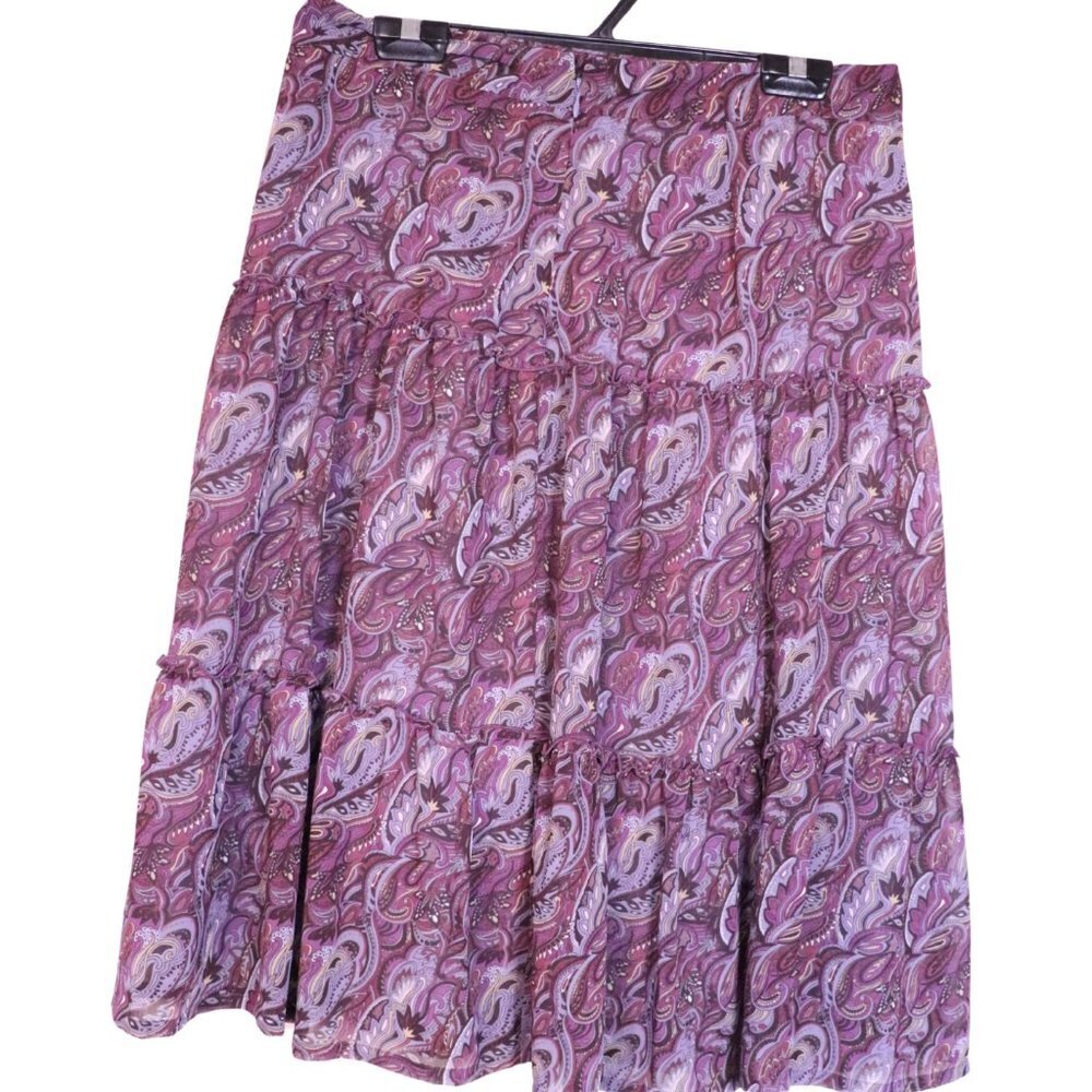 MGXX WOMENS SIZE 10 PURPLE FLORAL FLOWY MAXI SKIRT